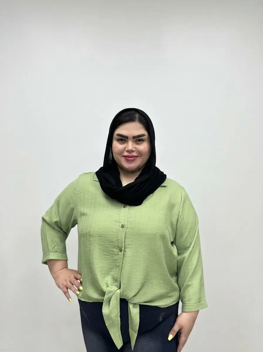 شومیز گره ای سایز بزرگ زنانه